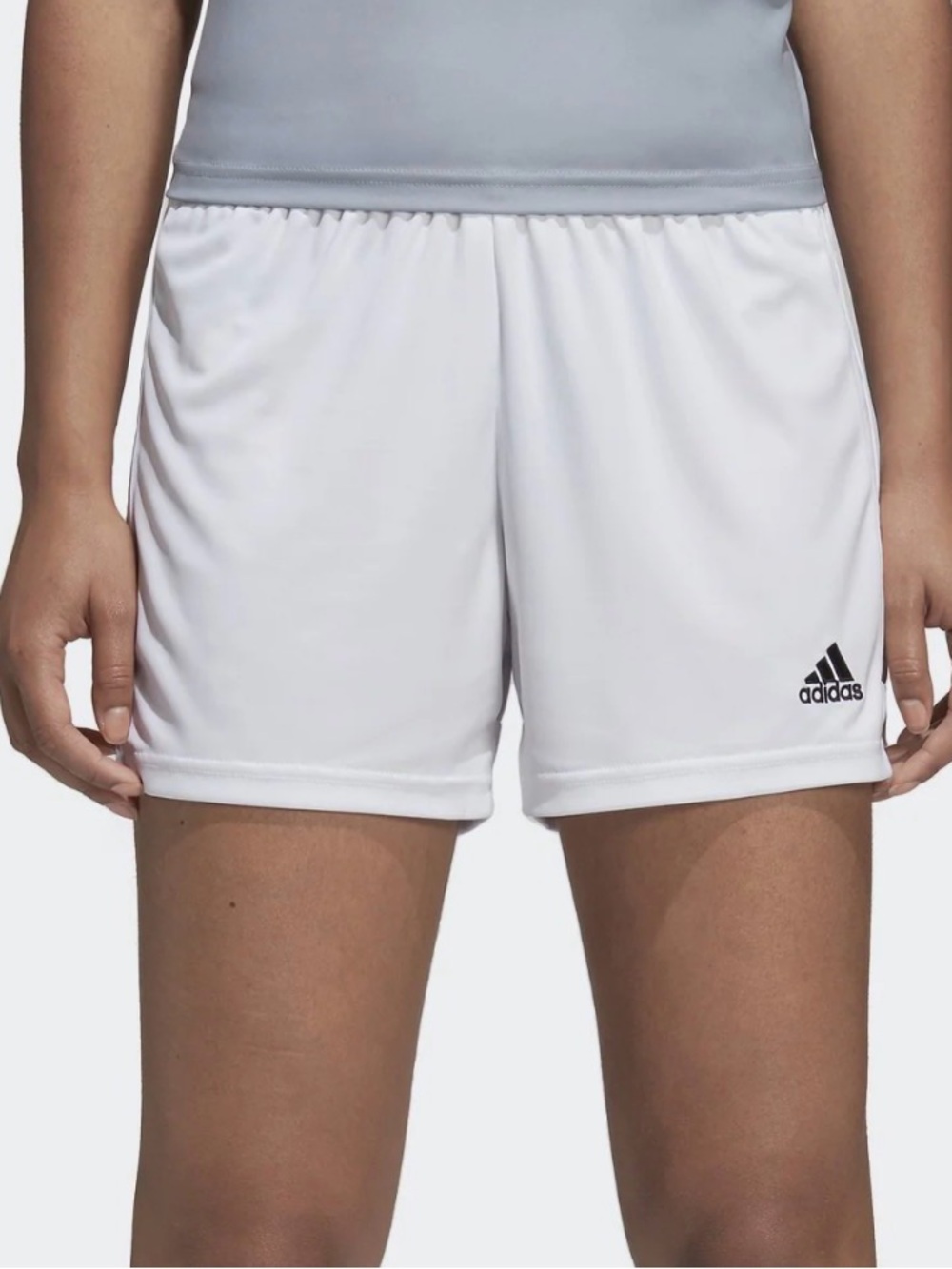 adidas Women's White Athletic Training Shorts with Black Logo